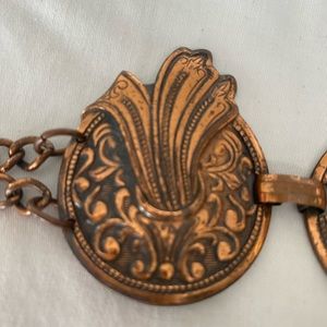 Vintage copper color flower bracelet